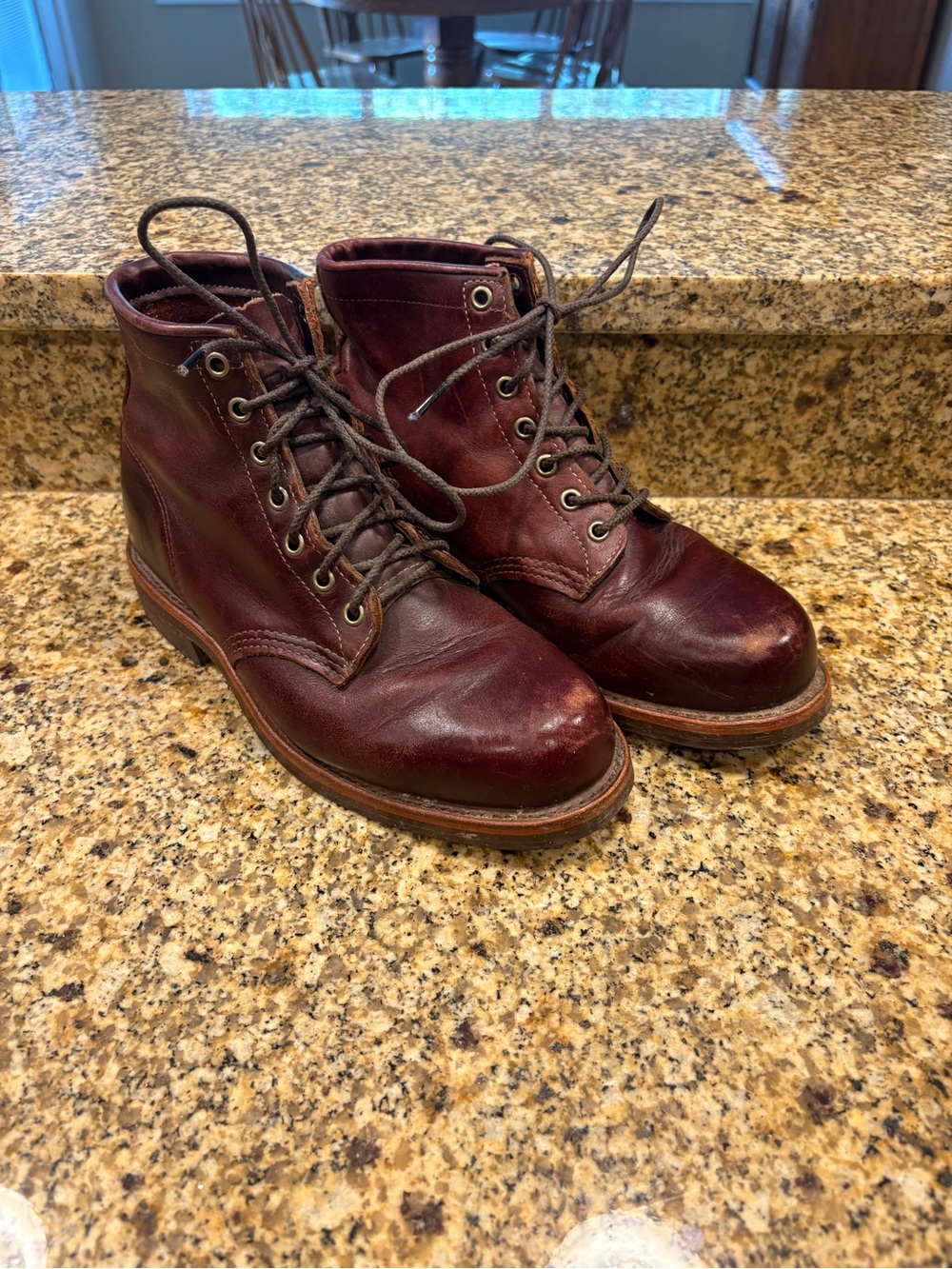 Chippewa LL Bean Katahdin Iron Works Service Boots Men’s 8-8.5 Cordovan Leather